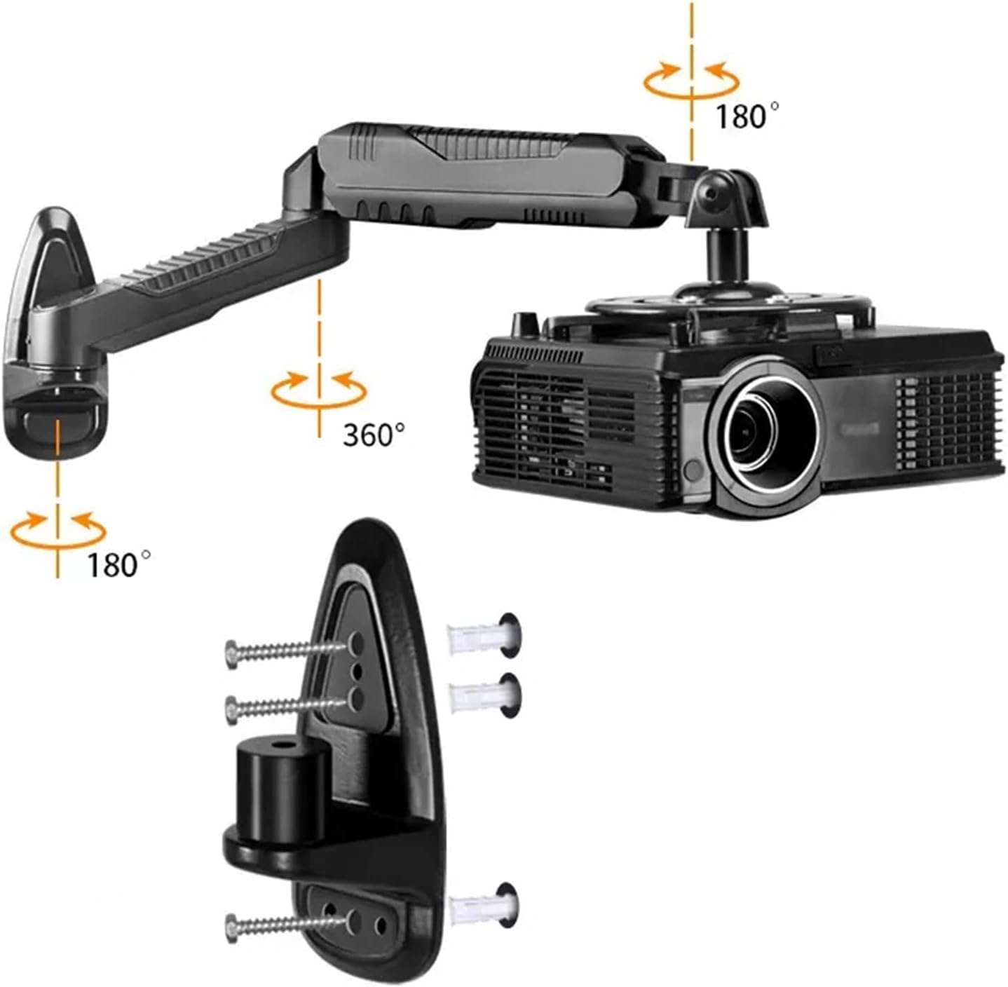 Colgador de Pared Soporte para proyector proyección Universal Estante de Ajuste de cabecera Soporte telescópico para proyector Soporte para proyector Negro