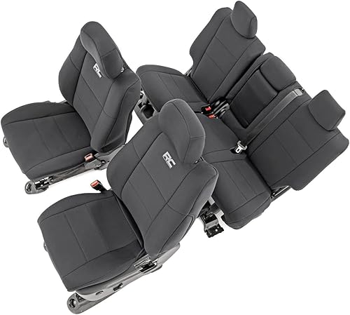 Rough Country Fundas de asiento de neopreno para Jeep Grand Cherokee 2011-2022 - 91046, negro, delantero | trasero