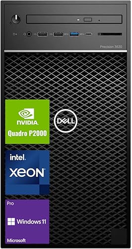 Dell Precision 3000 Series 3630 - Estación de trabajo de escritorio en torre Intel Xeon E-2124G, Quadro P2000, 32 GB de RAM, 1 TB PCIe SSD, lector