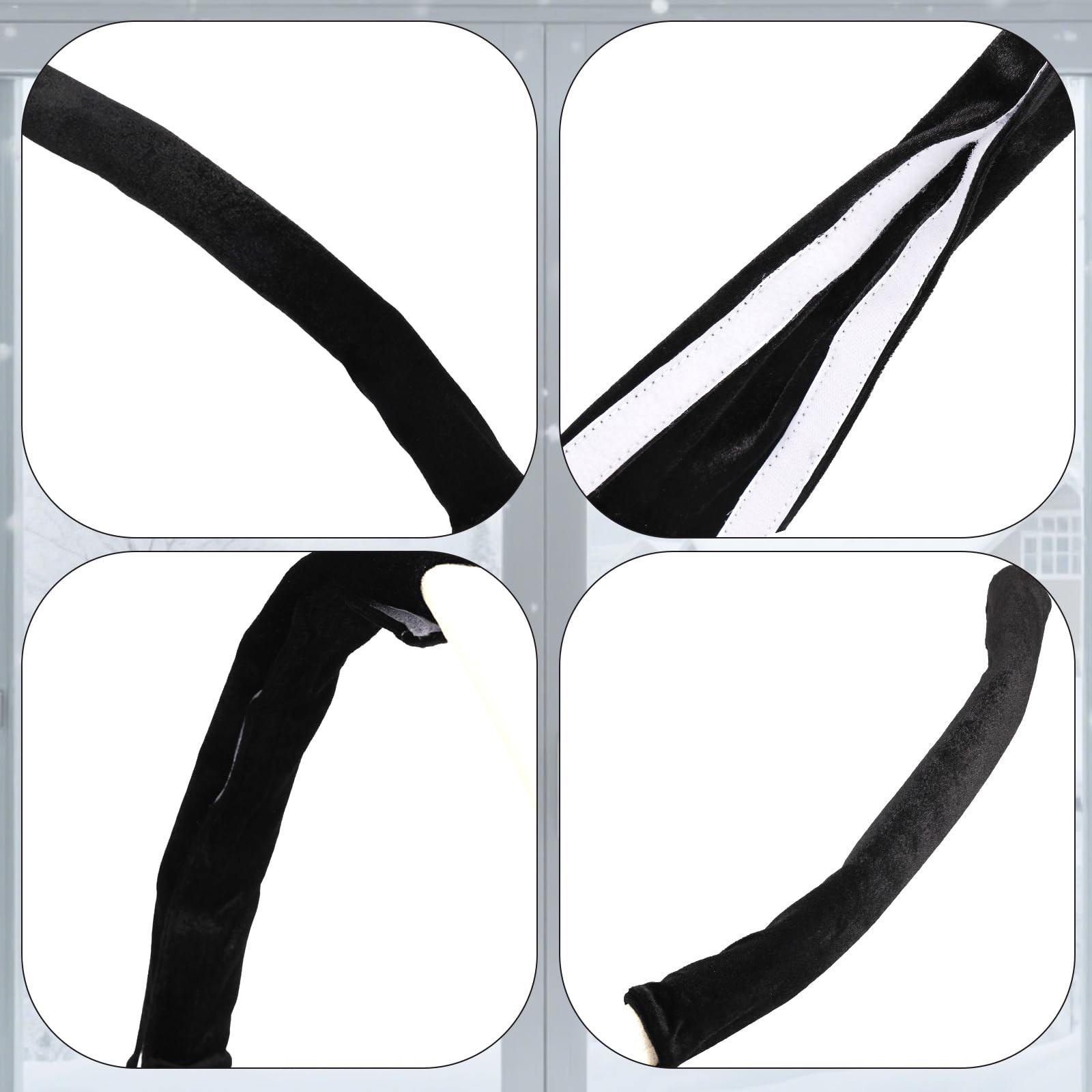 Penitue 2pz Copri Braccioli Passeggino Neonato, 39x15cm Universale Sostituzione Copertura Protettiva Maniglia Passeggino Rimovibile Manicotti Maniglia Accessori Pratici (Nero)