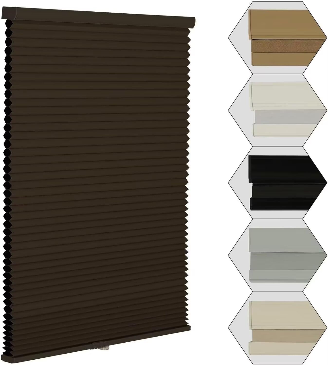MYshade Cordless Blackout Window Blinds & Shades Pull Down Room Darkening Window Shades Light Blocking Honeycomb Cellular Shade for Indoor Windows Easy to Install 24 inch Wide, H50 Taupe Blinds