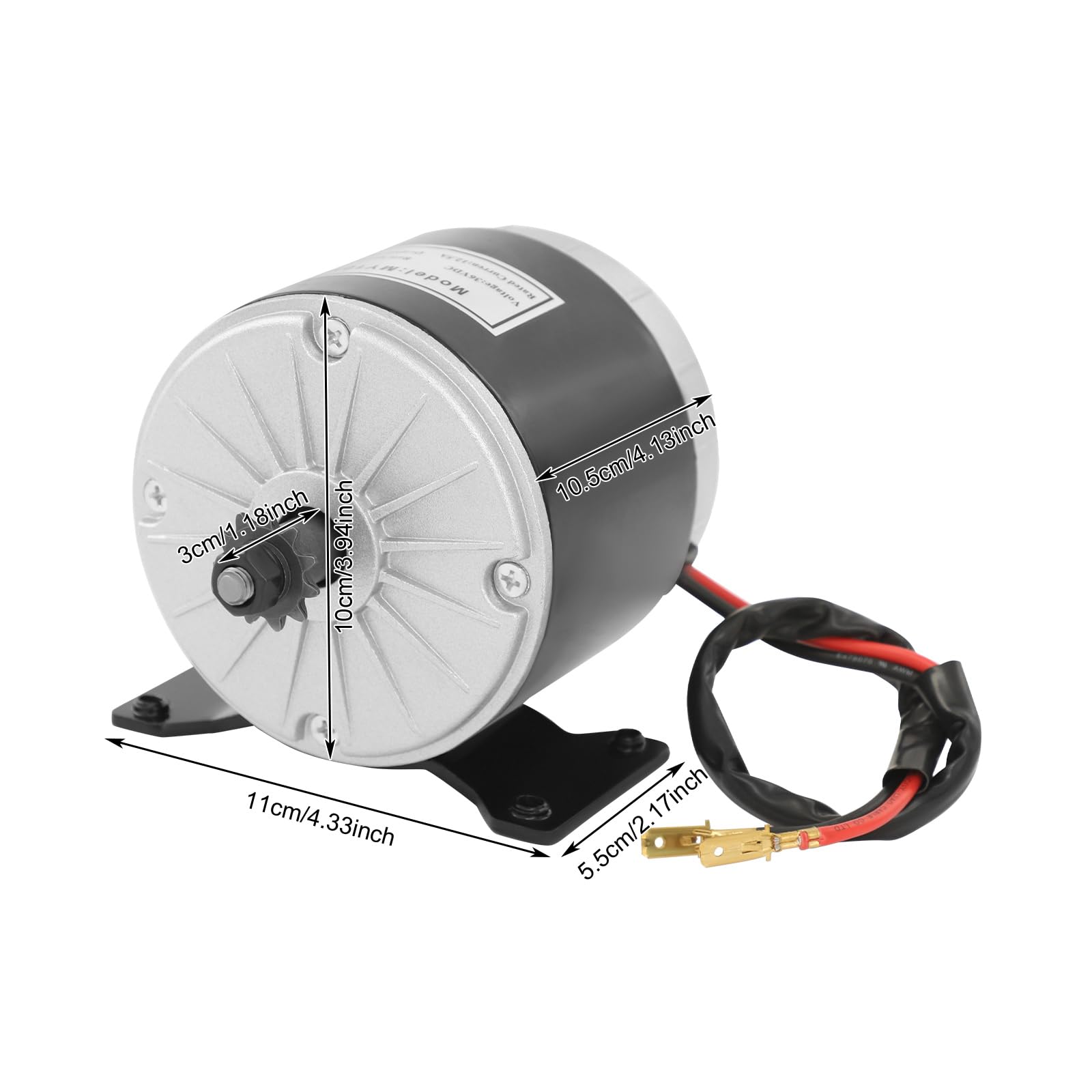 Motor de cepillo de 350 W para scooter eléctrico, 36 V, 2750 rpm, motor de