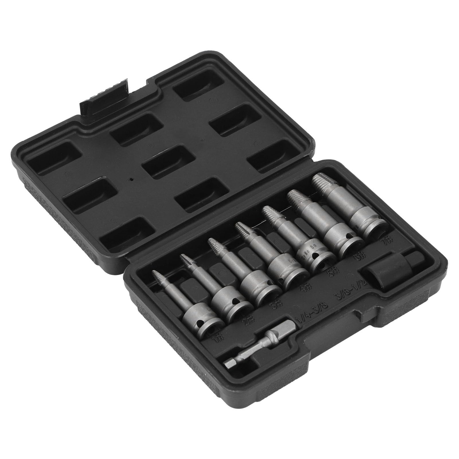 Juego de extractores de Tornillos de 9 Piezas de 3/8" con Cabeza Hexagonal, fácil de extraer, para extraer Pernos Rotos, oxidados y espárragos.