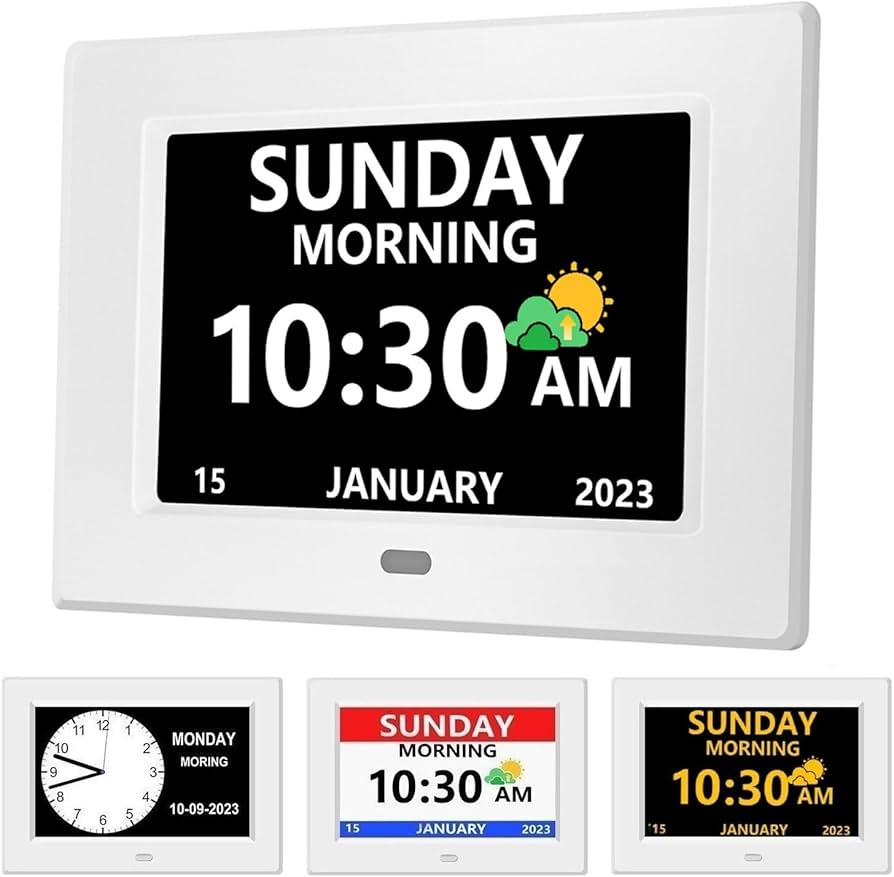 Amazon.com: MRCHYDZ 7 Inch Clock with Day and Date for Elderly