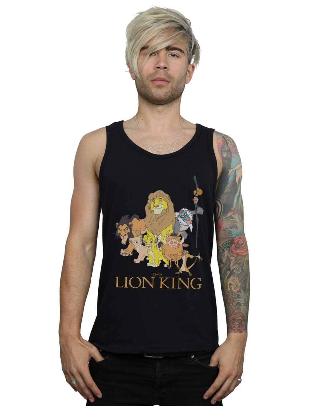 Absolute Cult Men's Black Disney The Lion King Group Vest Small