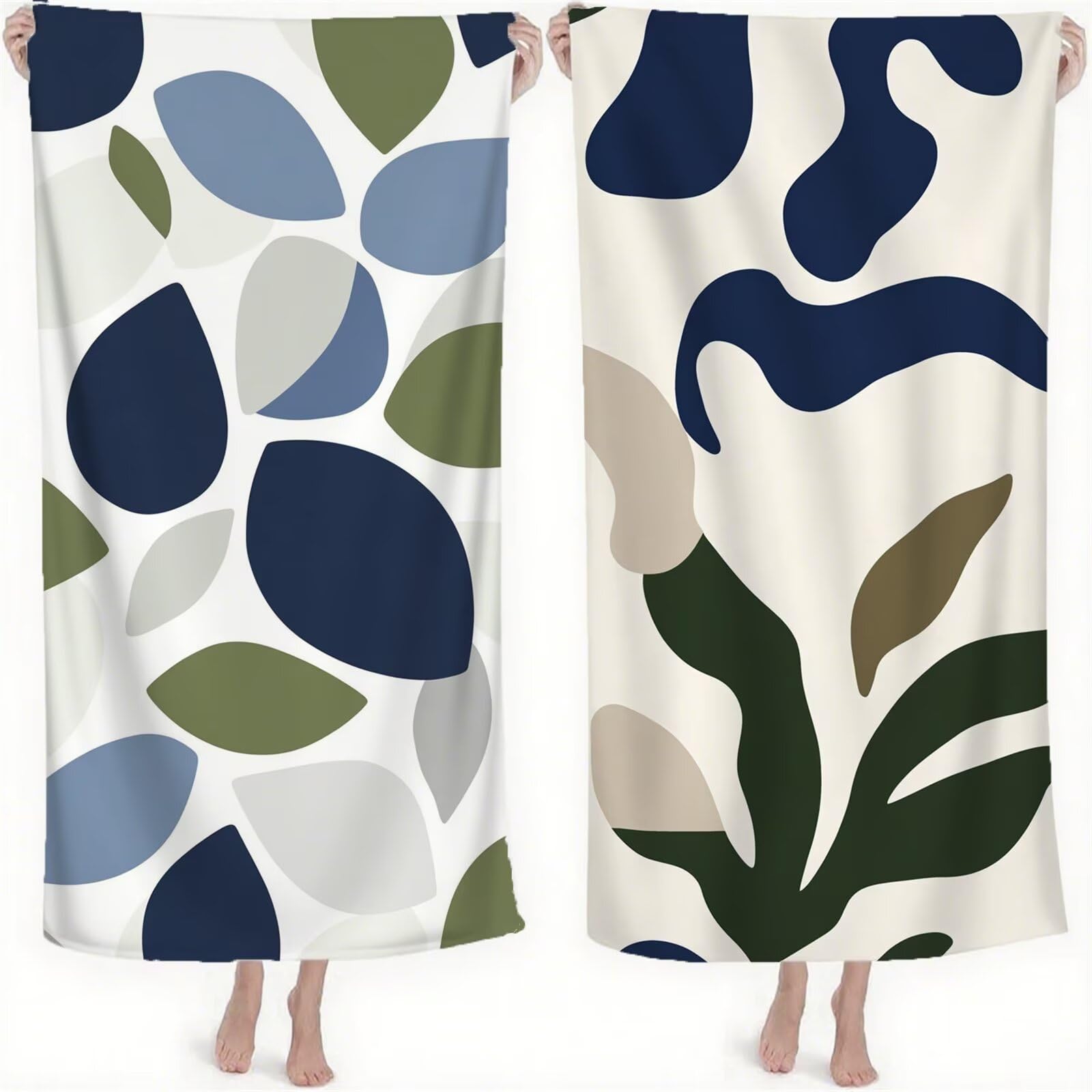 Serviette de Plage XXL 220x100 cm Anti Sable et Séchage Rapide Microfibre Drap de Plage Serviette de Bain Grande Taille Drap de Bain pour Homme Femme Voyages Natation Camping Pique Nique Moderne S-605