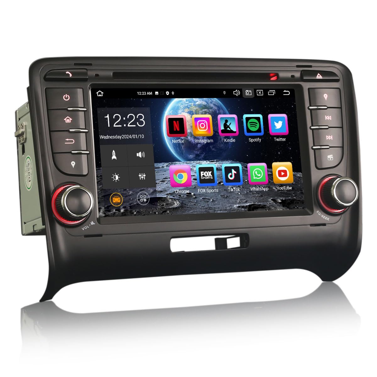 Erisin 8-Core 4GB RAM+64GB ROM Android 14 Autoradio per AUDI TT MK2 7 pollici Schermo Tattile Supporta GPS Navigatore DVD Senza fili CarPlay Android Auto DAB+ Bluetooth OBD2 TPMS SWC RDS Radio