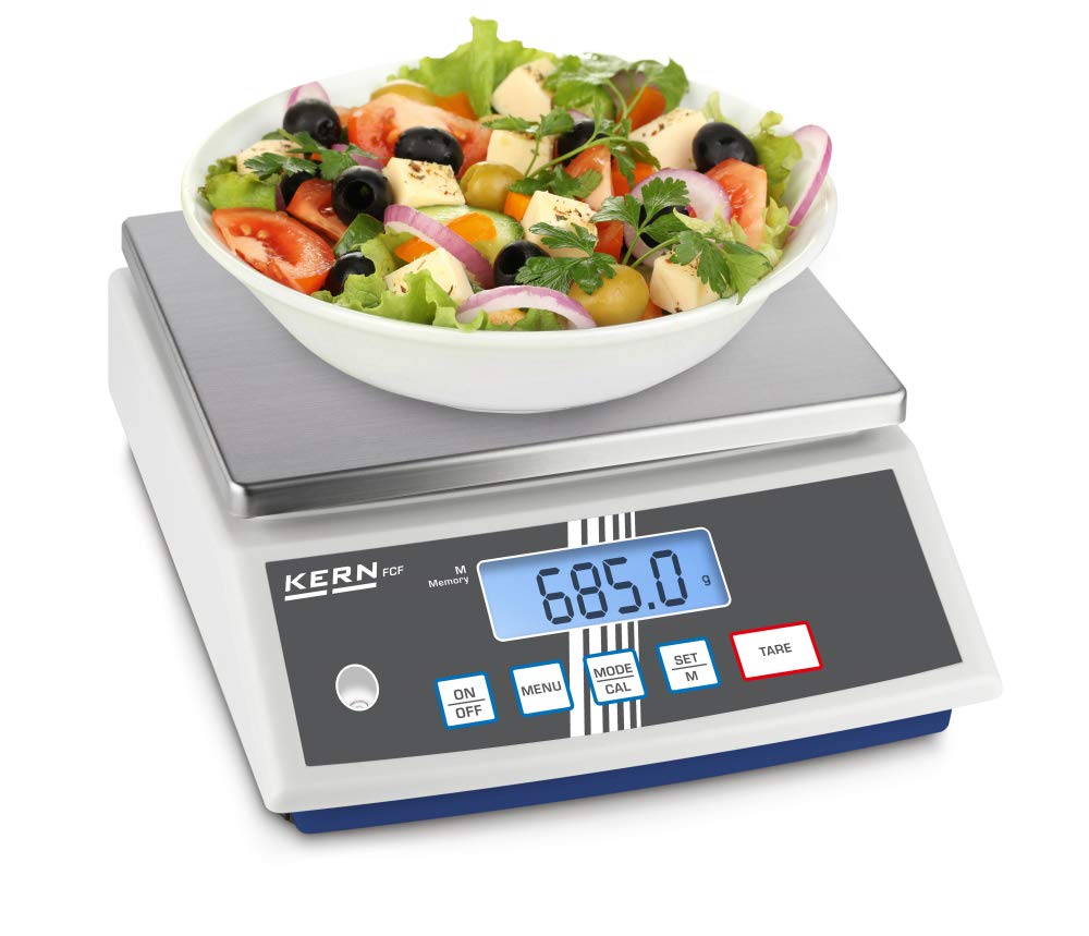 Kern FCF 30K-3 - Bilancia da tavolo compatta, Portate [Max]: 30 kg, Divisione [d]: 1 g, Peso min. del pezzo [Conteggio] g/pezzo: 2 g