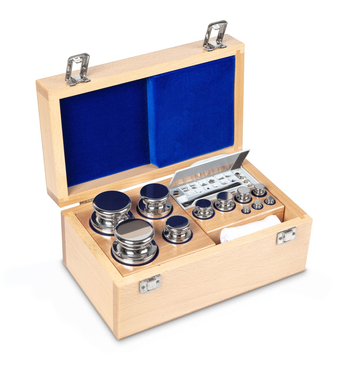 F1 1 Mg - Juego de pesas de 2 kg en caja de madera, acero inoxidable