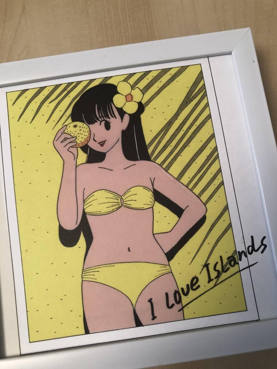 Amazon.co.jp: kj 額装品 江口寿史 ビキニ美女 イラスト 20cmサイズ額