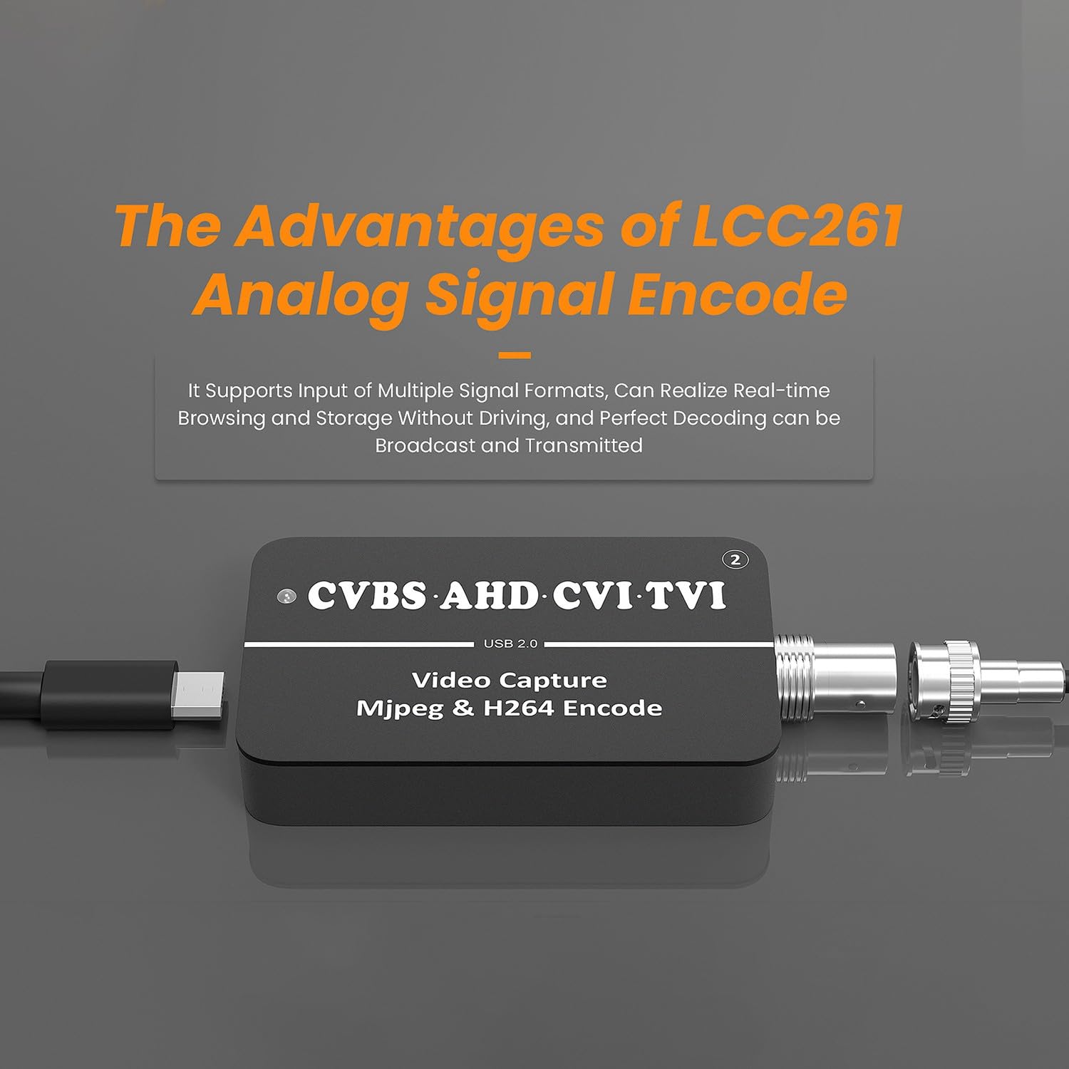 1 STÜCKE LCC261 1080P CVBS zu USB Video Capture Karte Schwarz Aluminiumlegierung 264 und MJPEG Streamer Encoder AHD CVI TVI zu USB UVC Capture