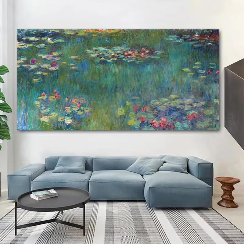 Reproduction Lotus à l'eau Monet 70x145cm pour habiller un grand mur vide avec élégance