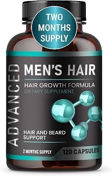 Hair Growth Vitamins For Men - Anti Hair Loss Pills. Regrow Hair & Beard Growth Supplement For Volumize, Thicker Hair.Stop Hair Loss And Thinning Hair With Biotin & Saw Palmetto Hair Vitamins.120 Caps