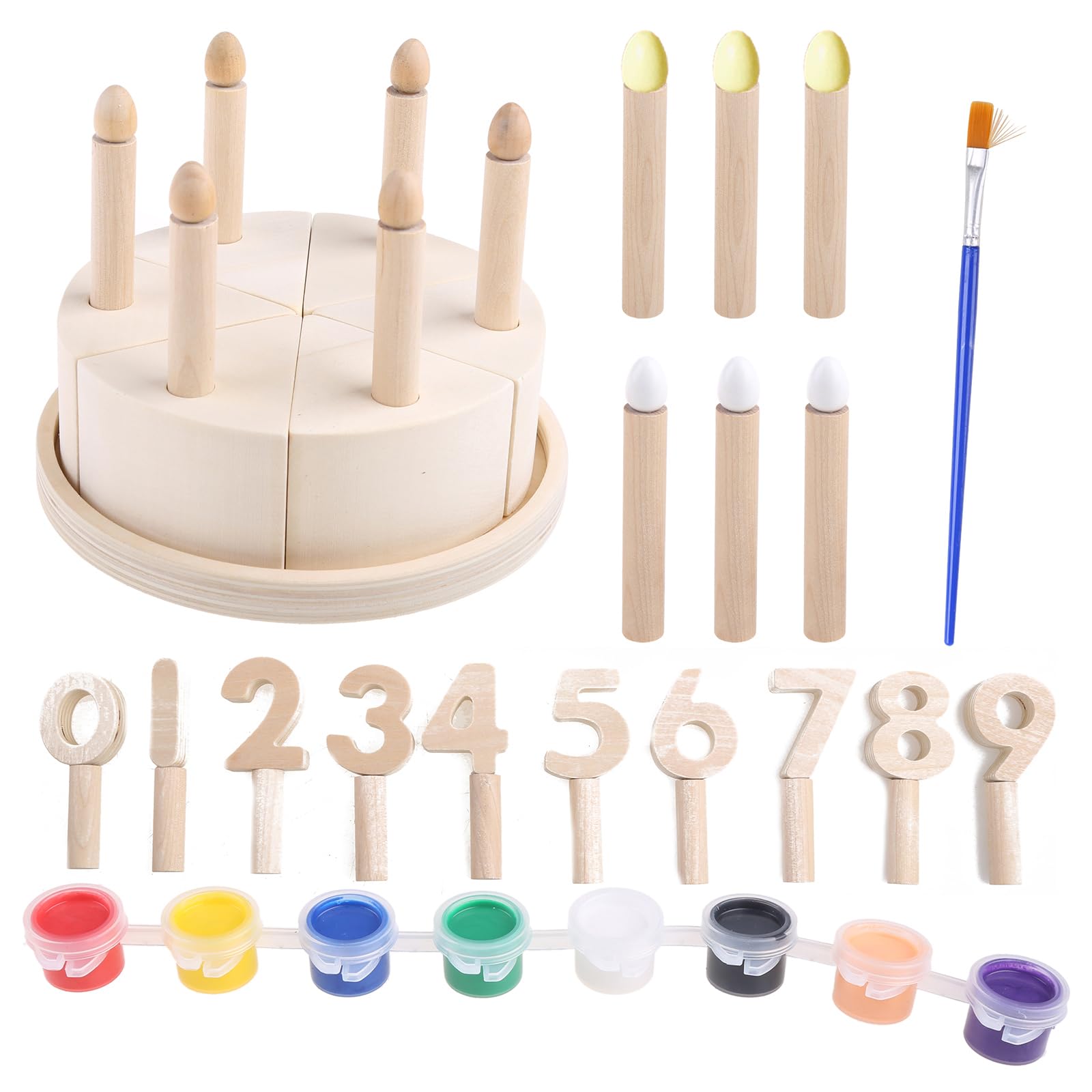 Kinder Gehirntraining, Holz Kuchentisch für Spielspielzeug, multifunktionales Indoor Spielzubehör, tragbares Lernspielzeug, Baustein Kuchen