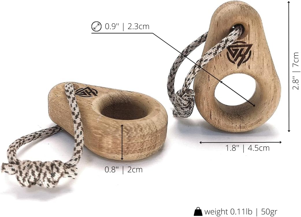 Monik climbing hangboard | Portable Finger trainer for Rock Climbing - Portable Hangboard Fingerboard for Grip Strength, Wood - Lightweight, Durable, Compact | 1 pair