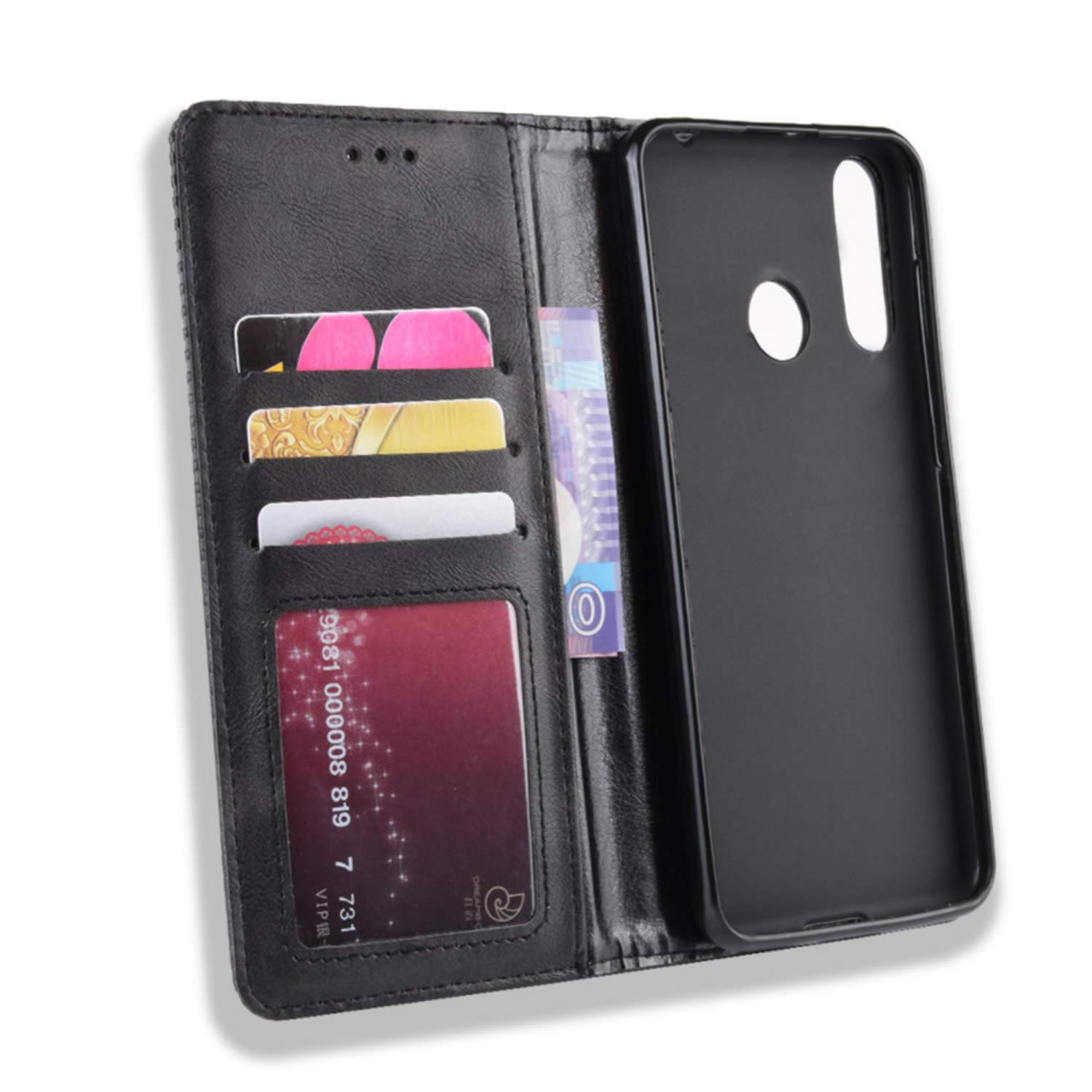 HualuBro Leder-Handyhülle Für Wiko View 3 (2019) – Brieftaschen-Etui Mit Kartenfächern, Ständer & Magnetverschluss