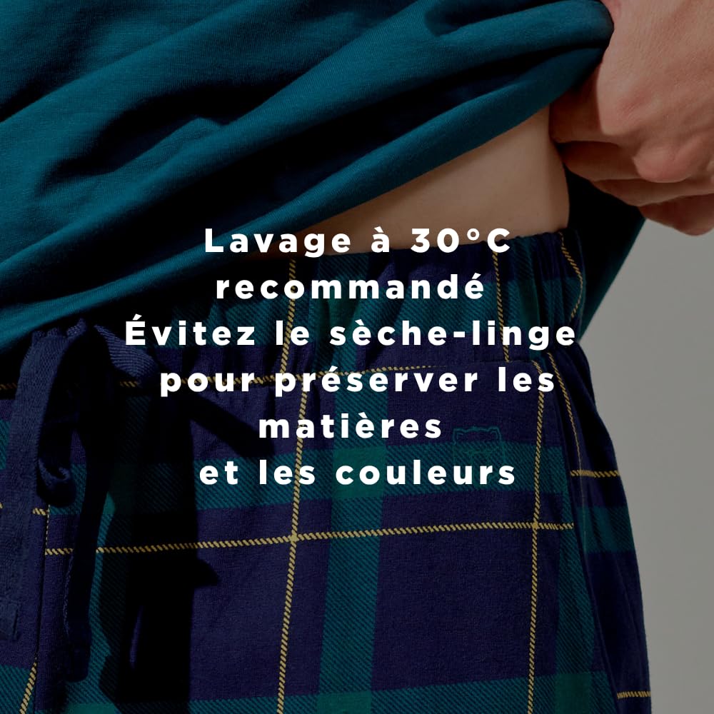 ARTHUR - Pyjama Court Homme, Ensemble Manches Courtes et Short - 100% Coton Bio Doux et Confortable