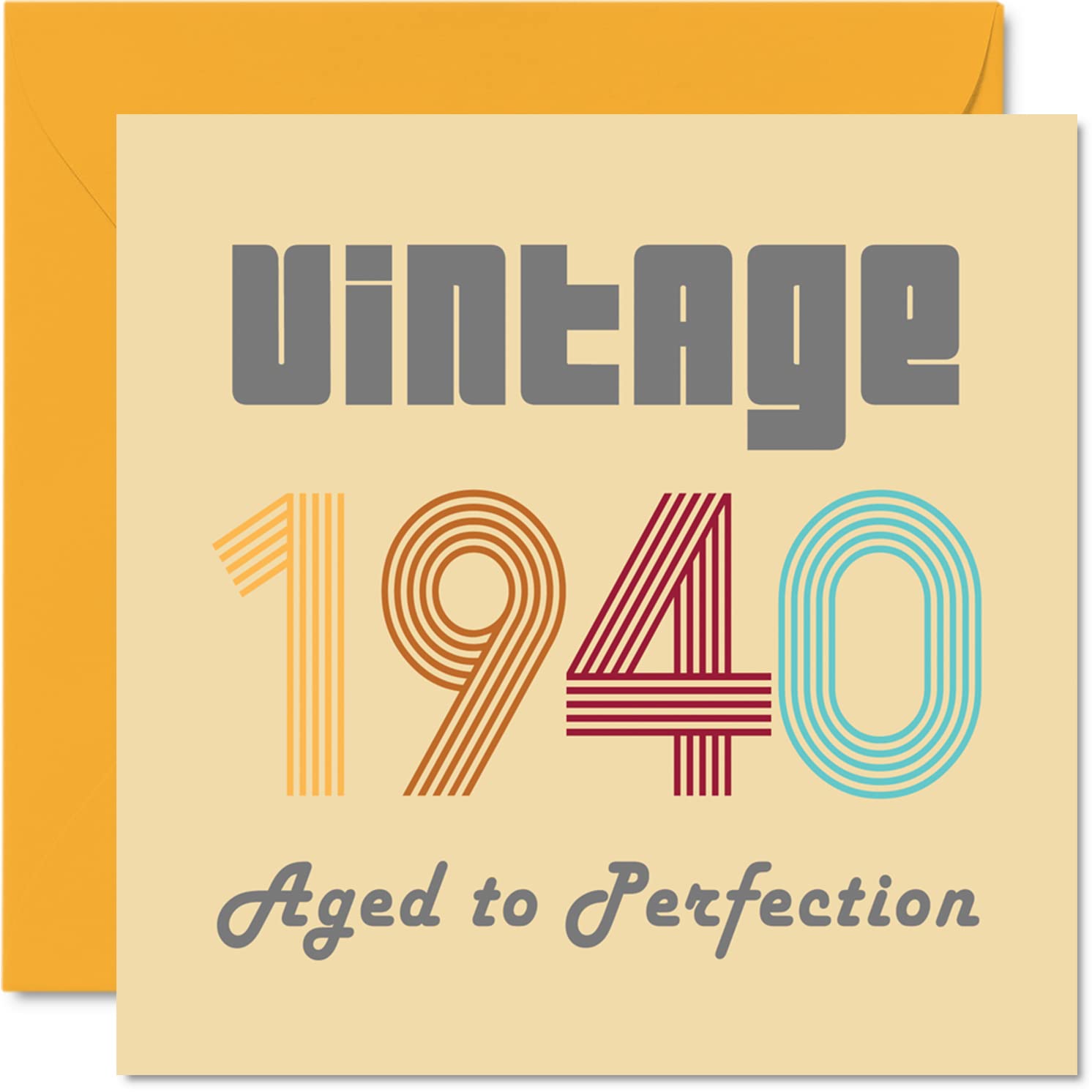 86th Birthday Cards for Men Women - Vintage 1940 Aged To Perfection - 86 Birthday Card Funny for Her Him, 145mm Greeting Cards Great Grandad Grandma Granny Nanny Nan