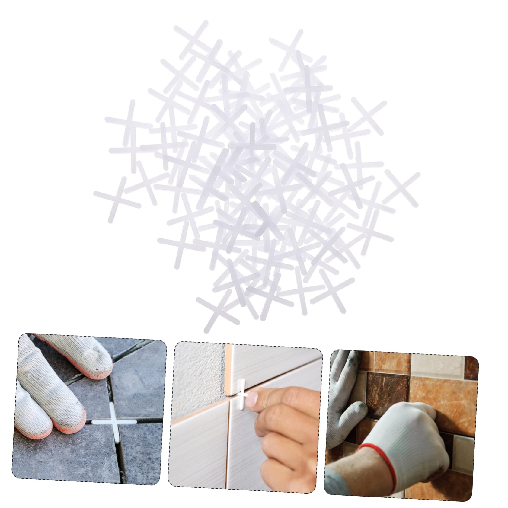 Gadpiparty Espaciadores de Baldosas de Suelo en Forma de Cruz, Pe Blanco, 10000 Piezas, para Posicionamiento Preciso y Colocación Rápida de Cerámica | Piezas Reemplazables, Mejora la Velocidad de Instalación, Formato de Posicionamiento para Obra