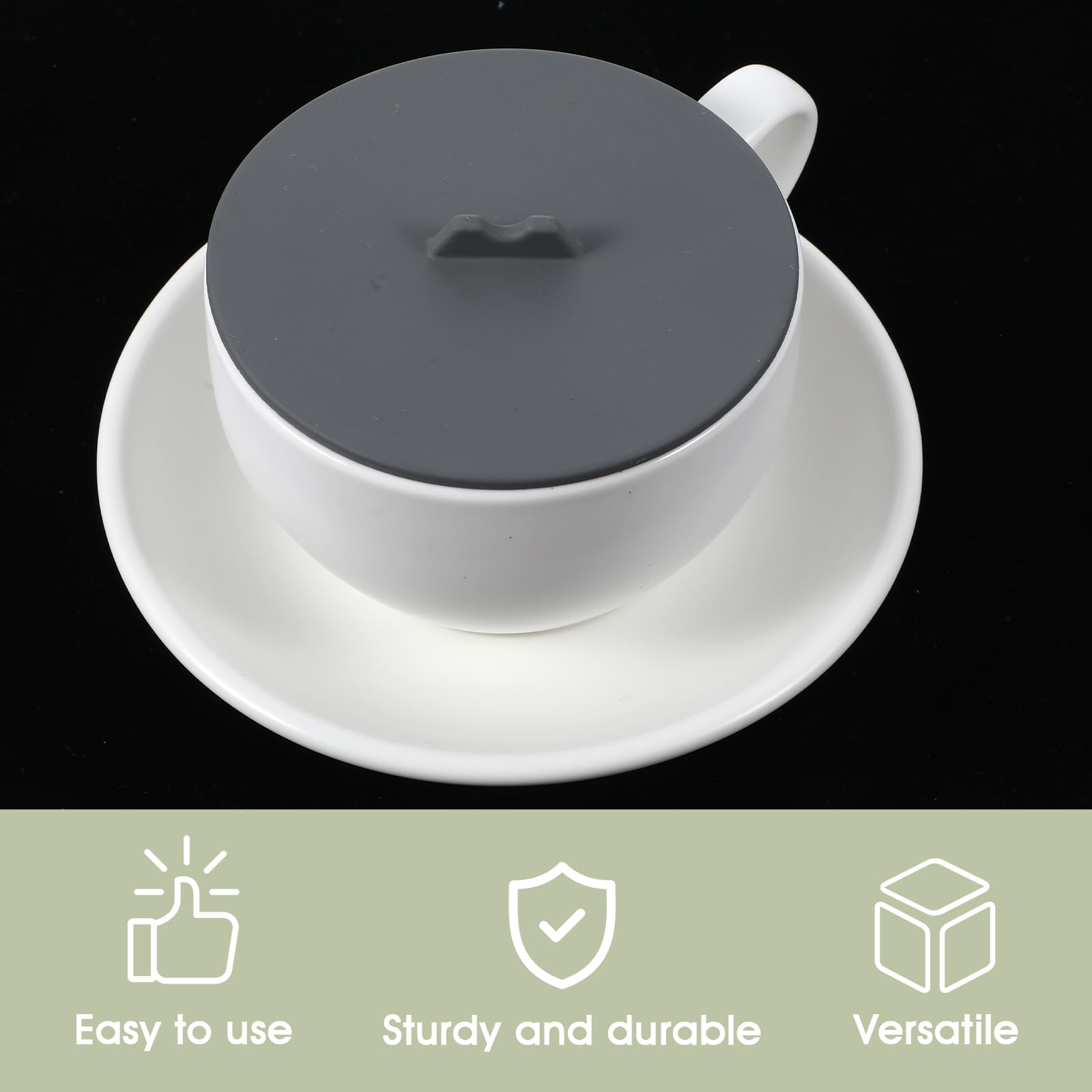 8 Pezzi Coperchio Tazza Silicone,Coperchi per Tazze Anti-Polvere,Coperchio in Silicone Alimentare Tazza,Copri Tazza Silicone Alimentari,Coperchio per Tazza in Silicone Colorato