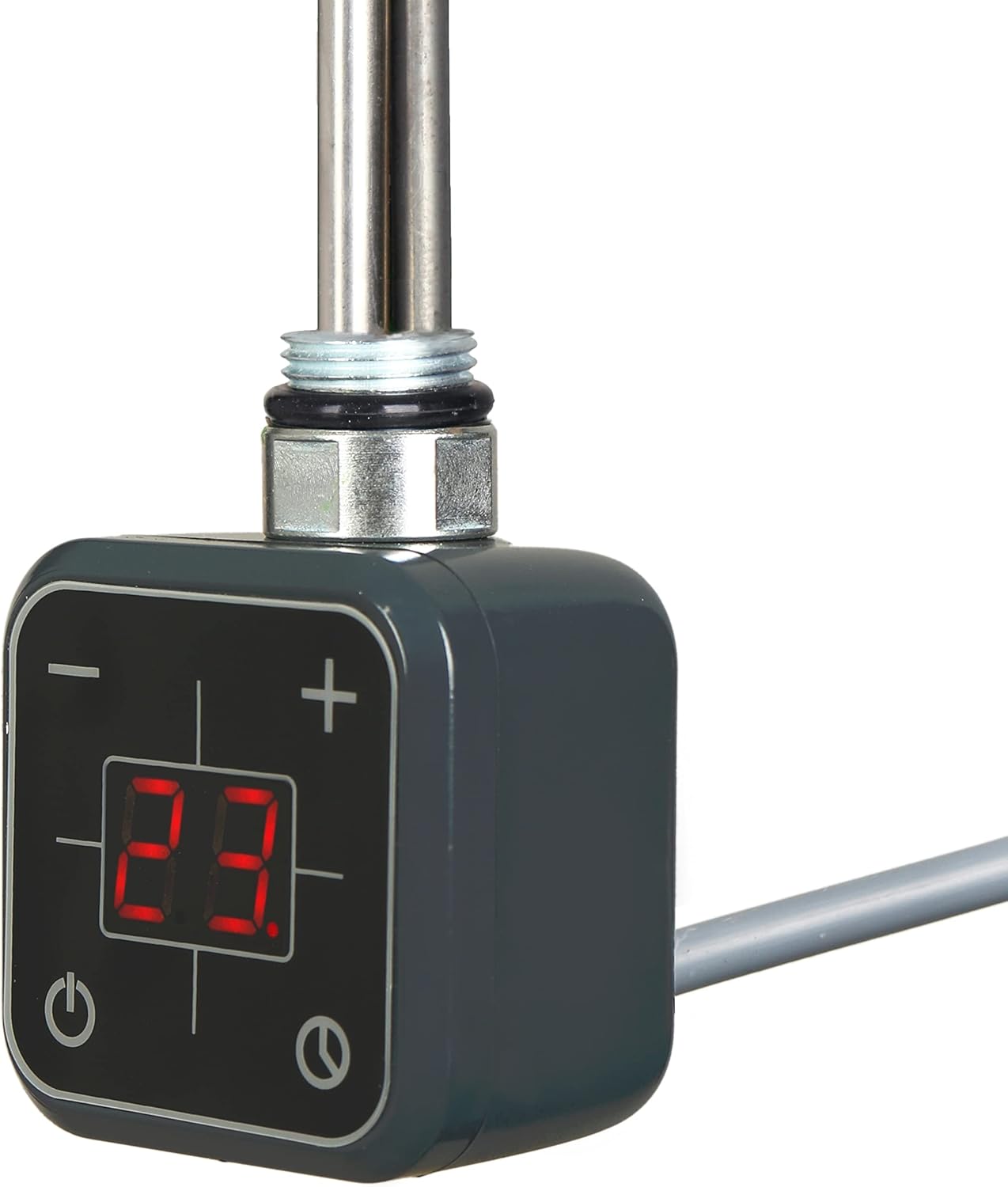 Valdern Digital Thermostatic Electric Anthracite Grey Towel Rail