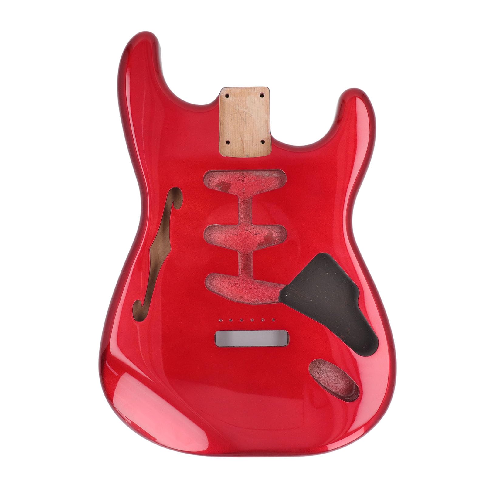 FILFEEL Corpo per Chitarra Elettrica in Legno di Ontano di Alta qualità con Finitura Lucida per Chitarre ST - per Personalizzazione e Progetti Fai-da-te (GSB12ST Rosso)