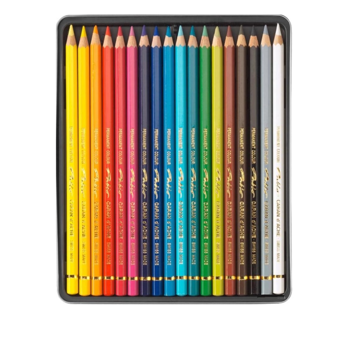 Caran d'Ache - PABLO. 18 crayons de couleurs permanents Artistes 2 carte