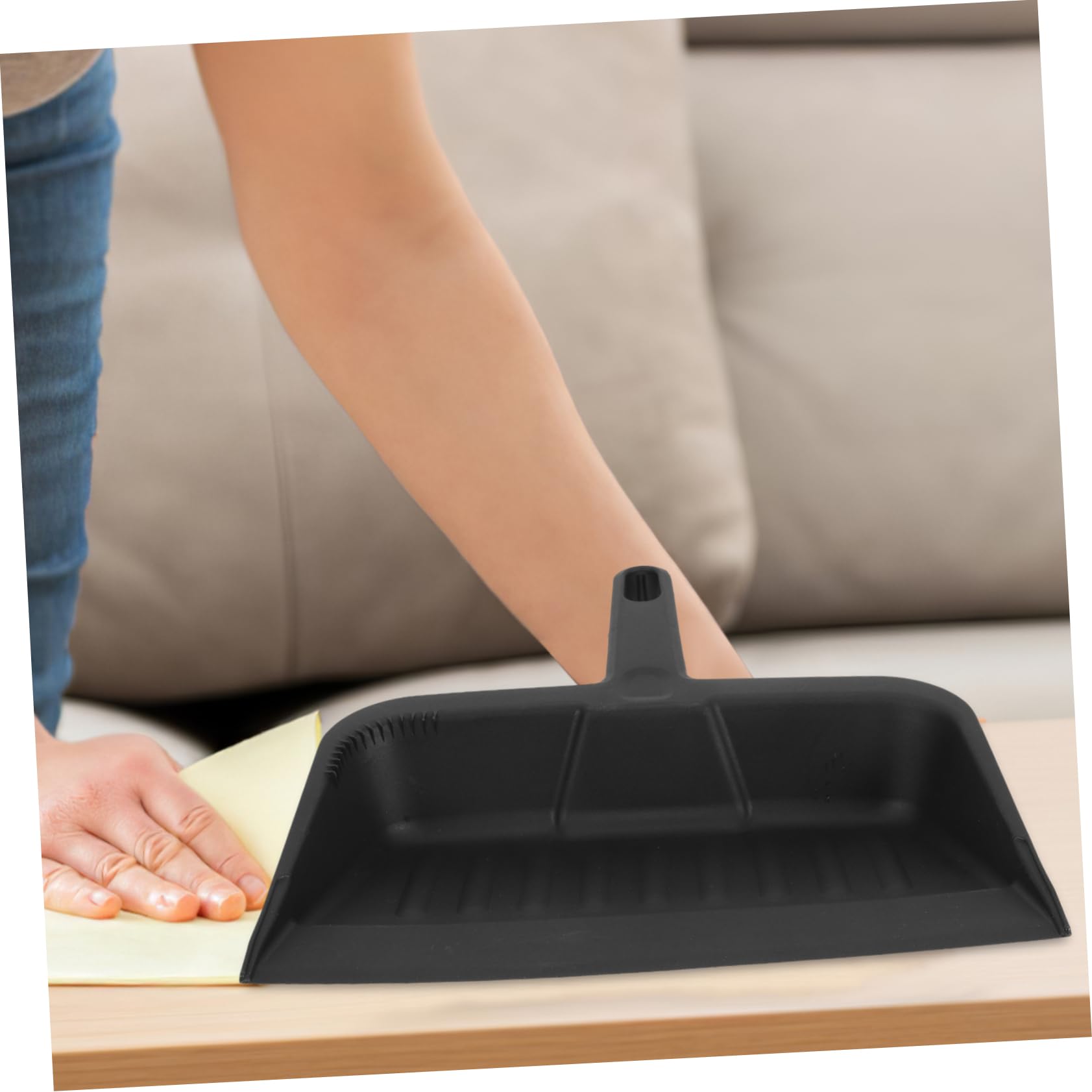 Generisch Handkehrschaufel schwarz Abfall Kehrschaufel Langlebige Kehrschaufel Flexible Robuste Staubwanne Wischbesen Kehrblech aufstellen Kehrbesen Plastik Black