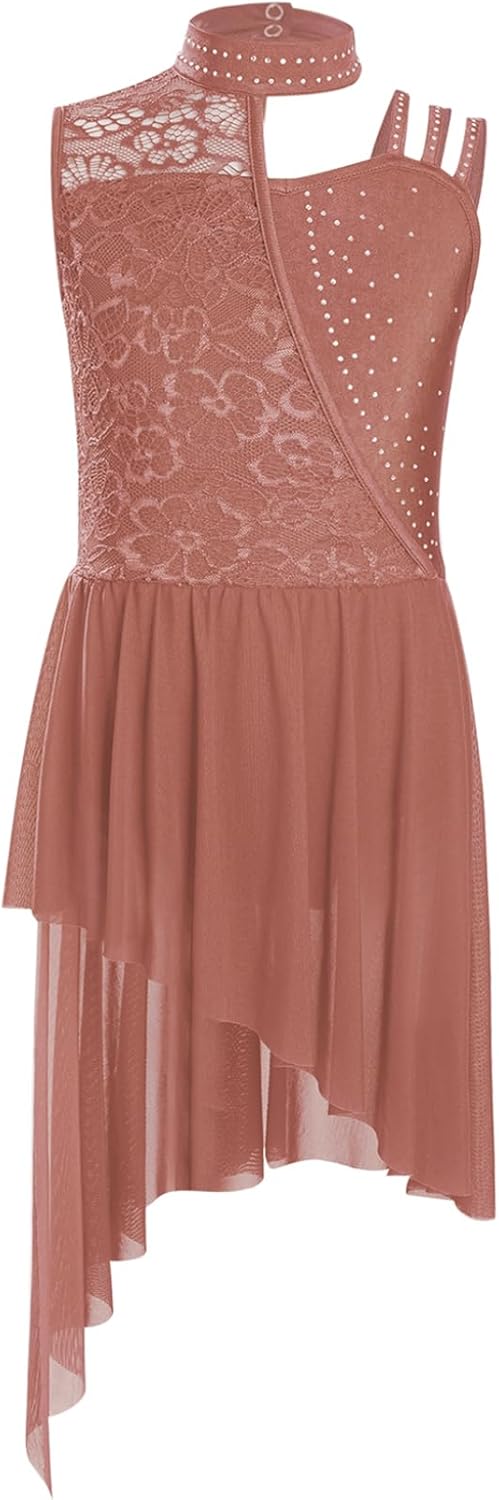 Justocorp De Gym Fille Inlzdz Robe De Patinage Artistique Fille Enfant Justaucorps Gymnastique Danse Strass Brillant 5 Tenue Gymnastique Fille