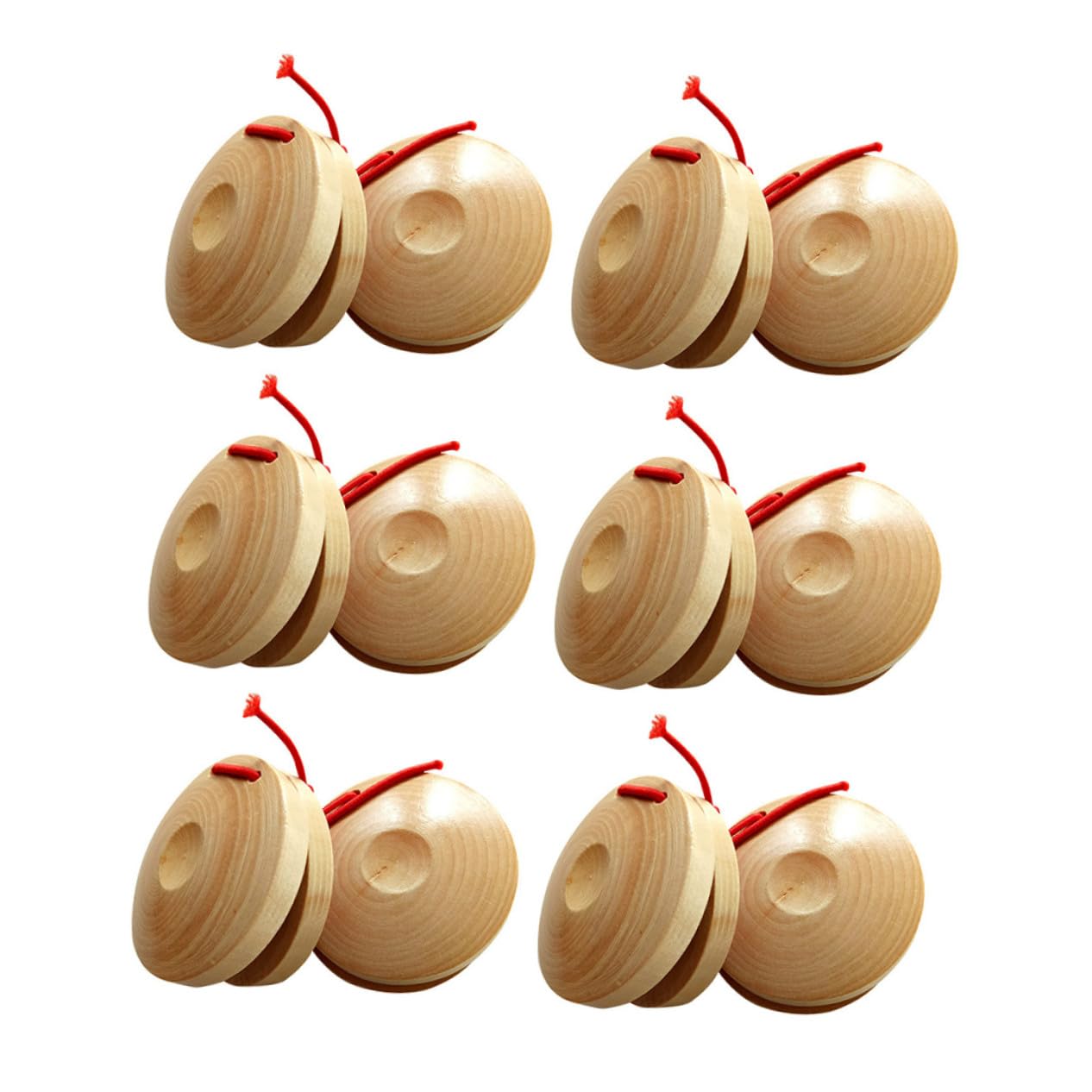 VICASKY Nacchere Musicali in Legno 12 Pezzi per Ragazzo Ragazza Suono Nitido e Facile da Impugnare, Strumento a Percussione per Insegnamento Professionale e Festività