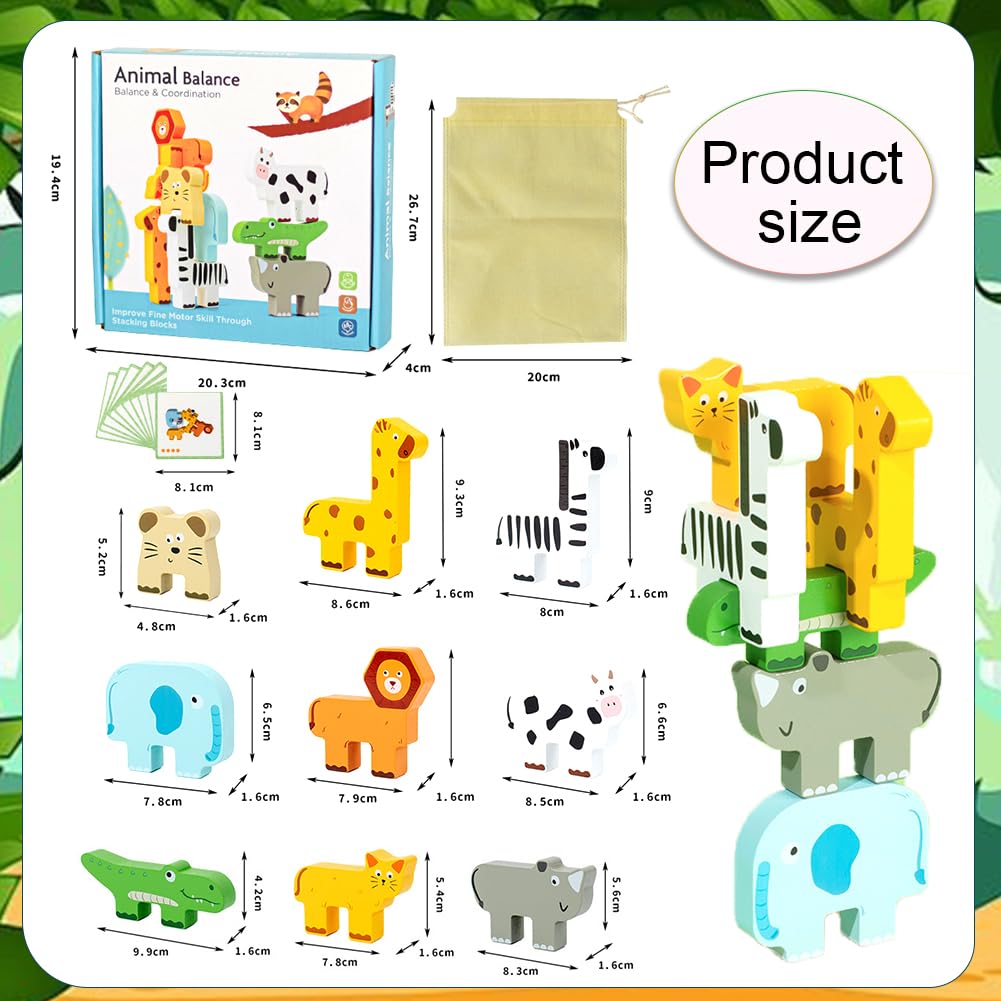 MOPQMKT Montessori Wooden Stacking Toys - Image 2