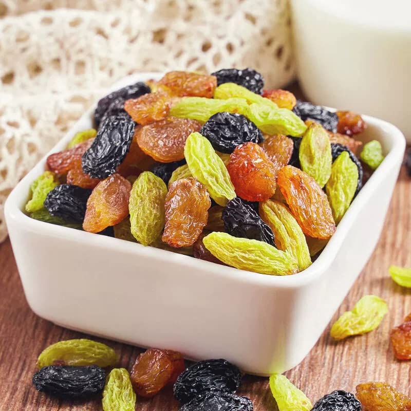 Miniatura 3 de Sin semillas Medley Pasas de frutas secas pasas doradas pasas a granel Pasas de tres colores, ingredientes de té con leche de pasas, aperitivos