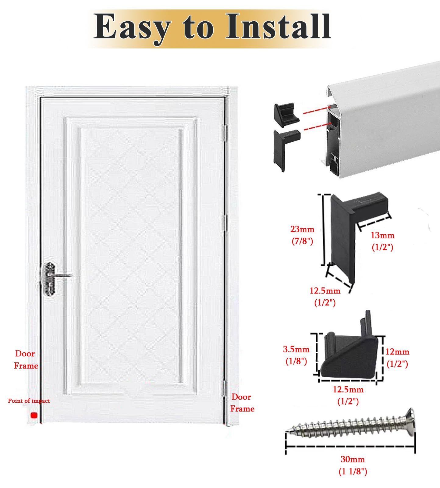 Burlete Automatico Puertas Burlete Automático Insonorizado para Puertas, Barra de Sellado para Puertas Automáticas, Bloqueador de Corrientes de Aire Autoadhesivo para Puertas(Brown,19.6in/50cm)