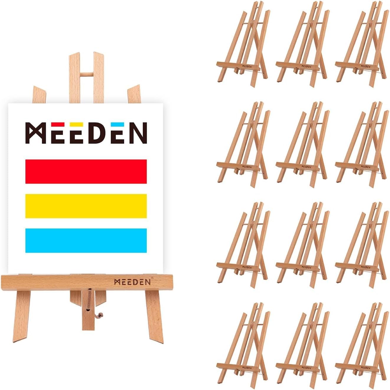 Set Di 4 Cavalletti In Legno ASelected - 40 Cm, Pieghevoli, Per Dipinti E Cornici, Da Tavolo - Foto 9