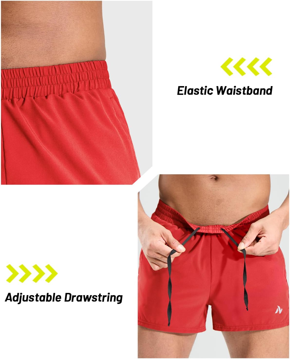 Nepest Men's 3" Running Short with Liner Quick Dry Lightweight Athletic Workout Gym Shorts with Zipper Pocket - Image 3