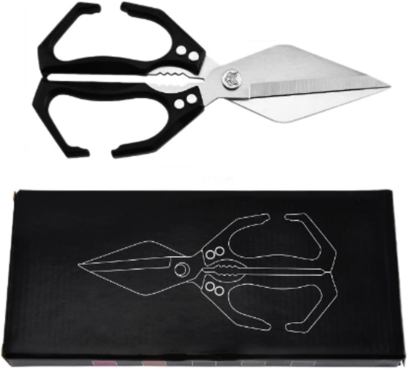 Multifunctional Heavy-Duty Kitchen Shears,Kitchen Scissors Heavy Duty Scissors Stainless Steel Cooking Shears Ergonomic Handle for Chicken Meat Seafood Bones Nuts（Black）