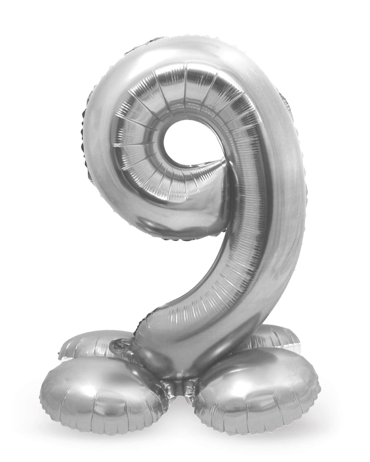 Folat - Foil Balloon with Standard Number 9 Silver - 72 cm