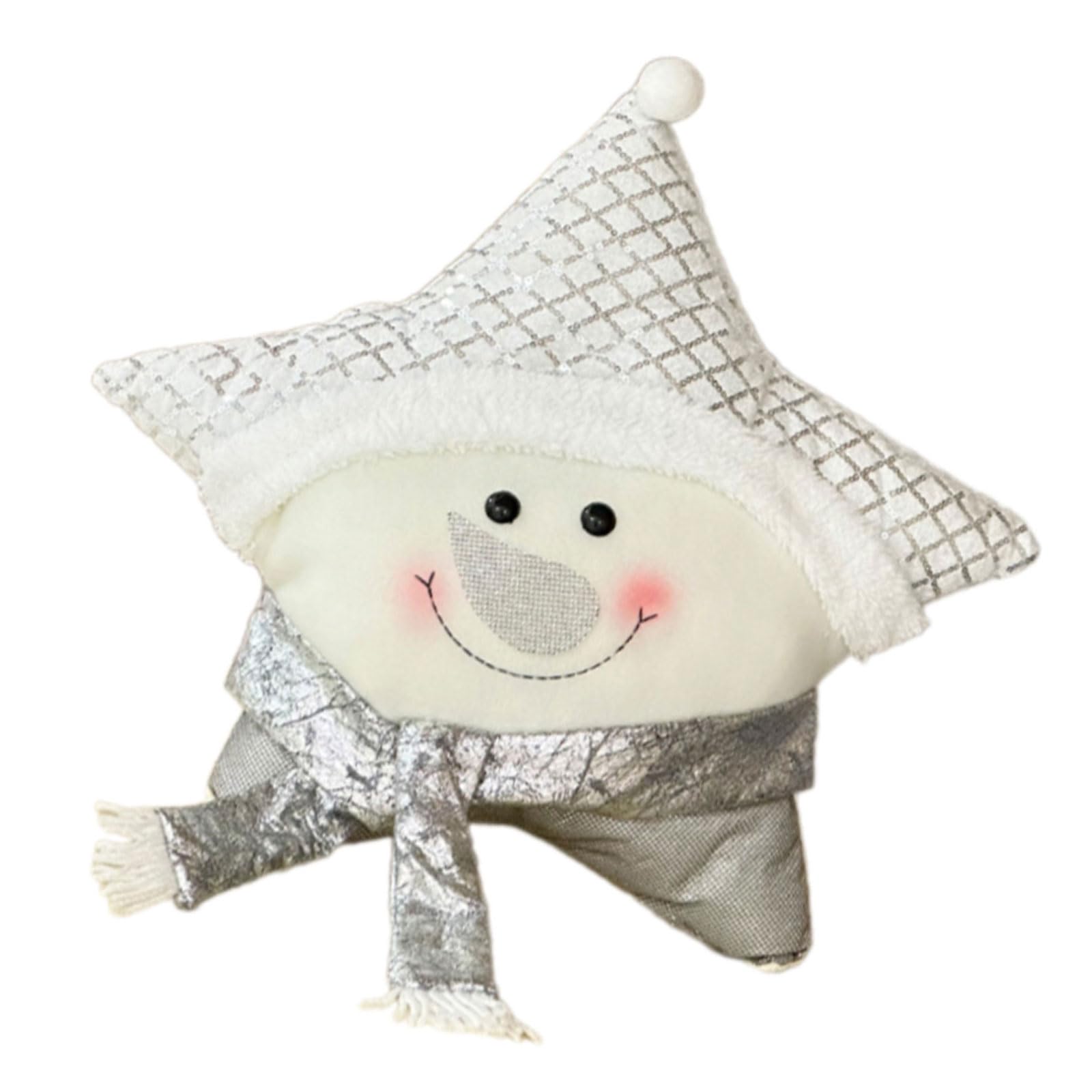 Carotoe Snowman Holiday Themed Star Bedroom Cushion Comfortable Sofa Pillow With Sturdy Polyester Cotton Fabric Soft Christmas Pillow