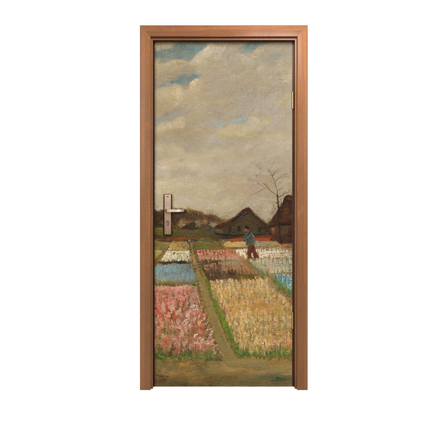Autocollant de Porte Murale Lessivable et Durable Motif Champs Ampoule