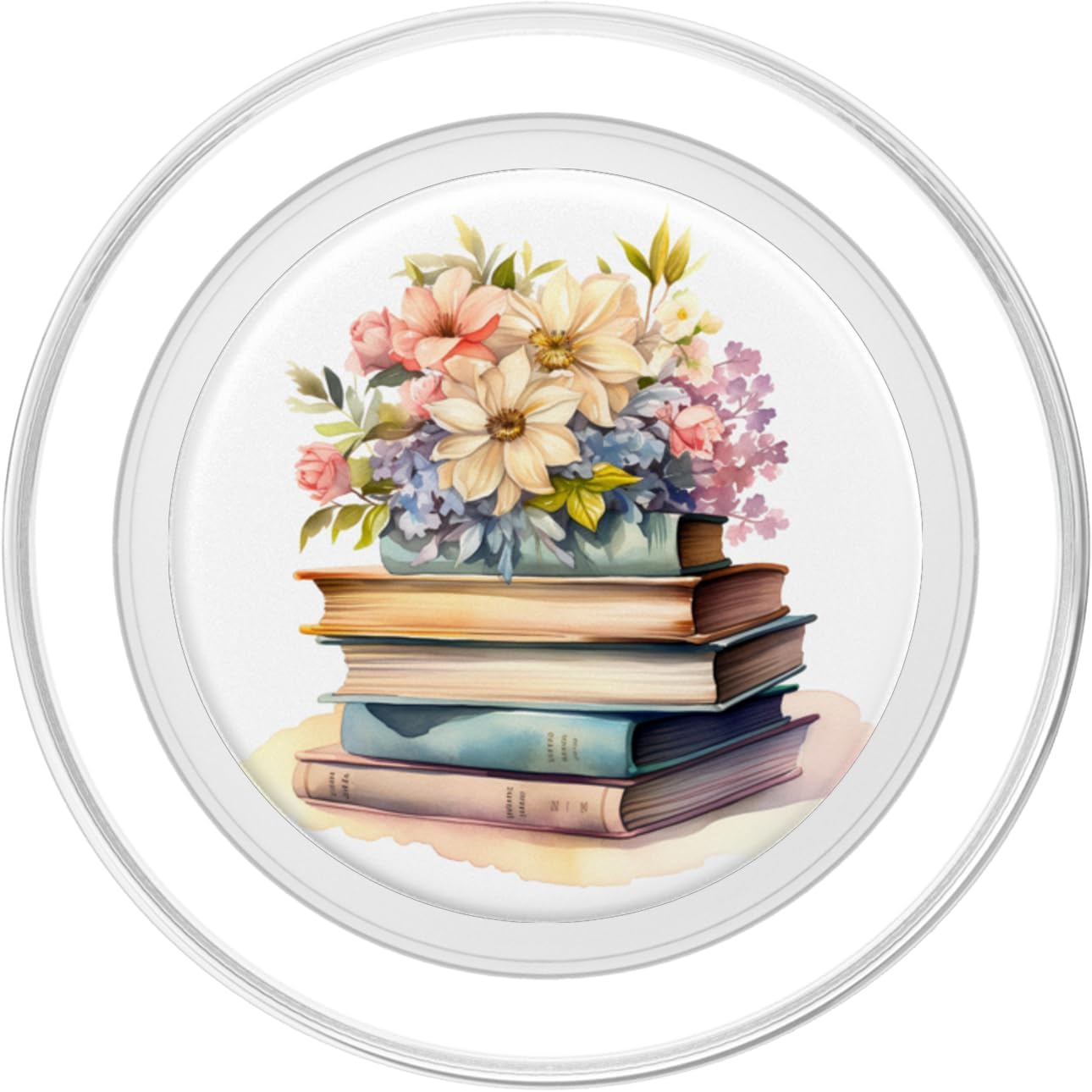 Books and Flower Reading PopSockets MagSafe PopGrip for iPhone