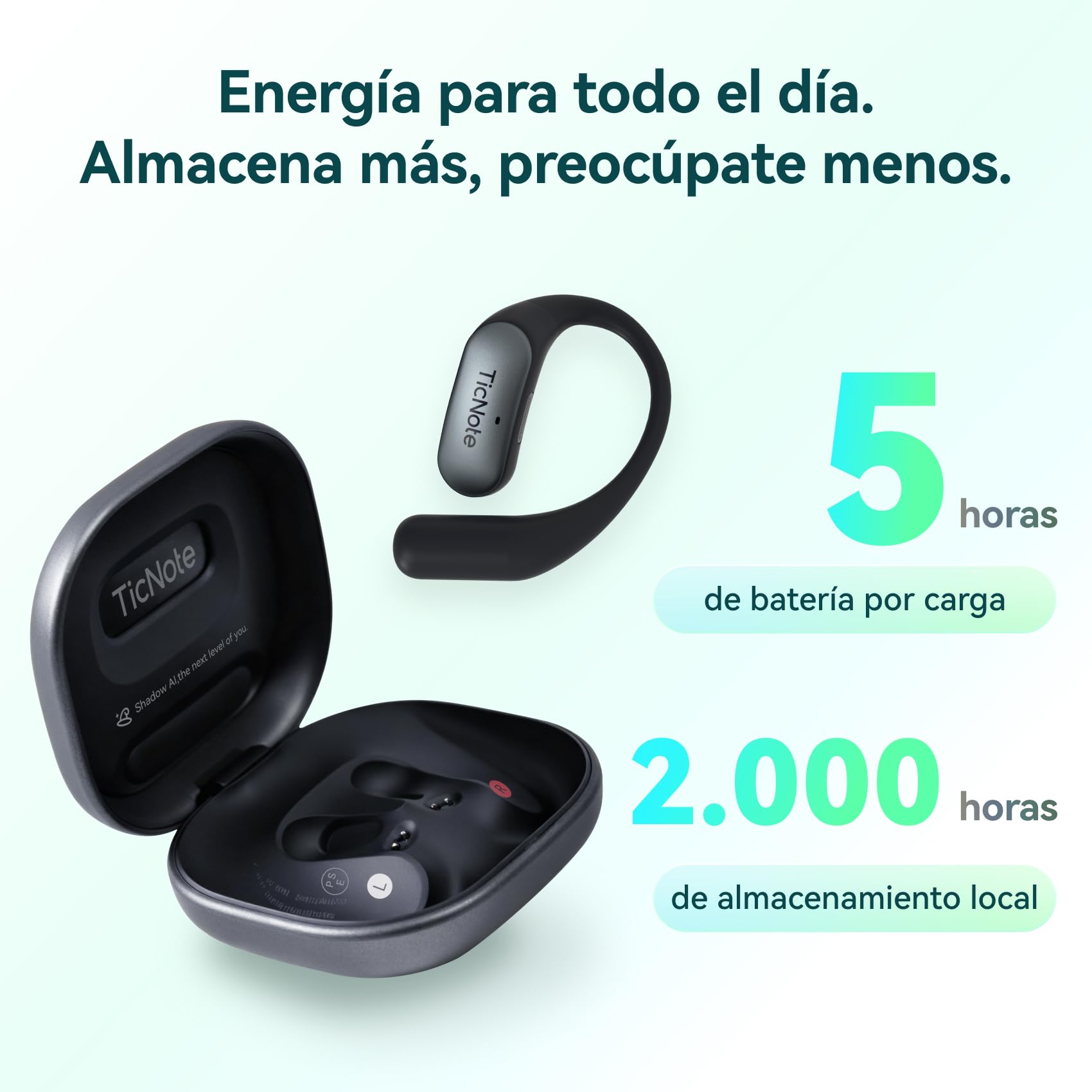 TicNote Pods Grabadora de Voz portátil, 4G Integrado, sin Necesidad de teléfono: Dispositivo de grabación Activado por Voz con transcripción automática y Notas de reuniones