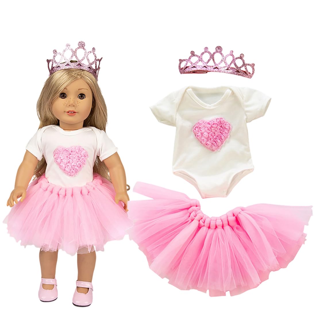 XPEX Set de 3 Piezas de Ropa para Muñecas Nenuco 35-43 cm, Elegantes Vestidos de Algodón Compatibles con Baby Born, Regalos para Niñas, Niños