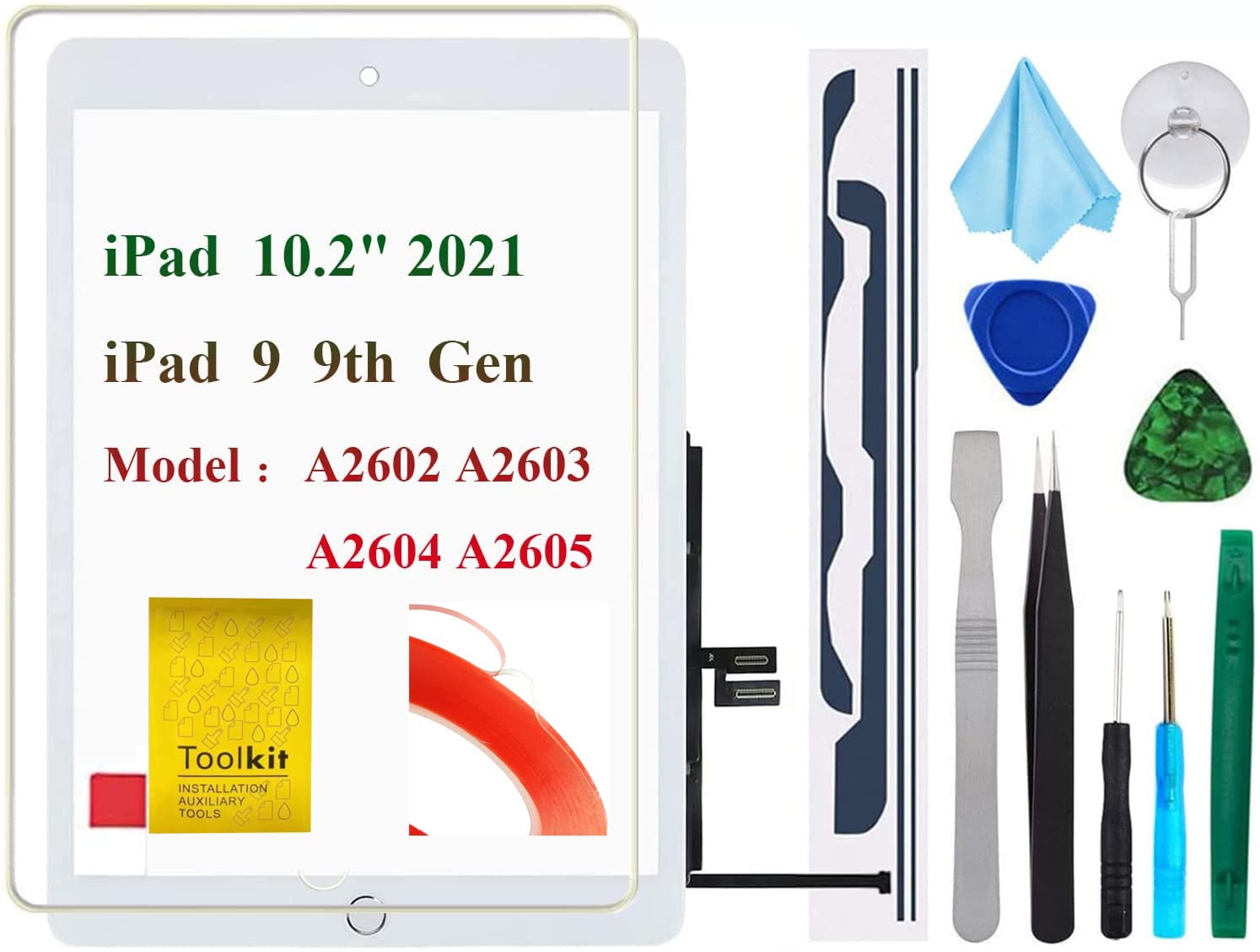 Amazon.co.jp: TPhaelay ホワイト タッチスクリーン 交換品Ipad 9 第9