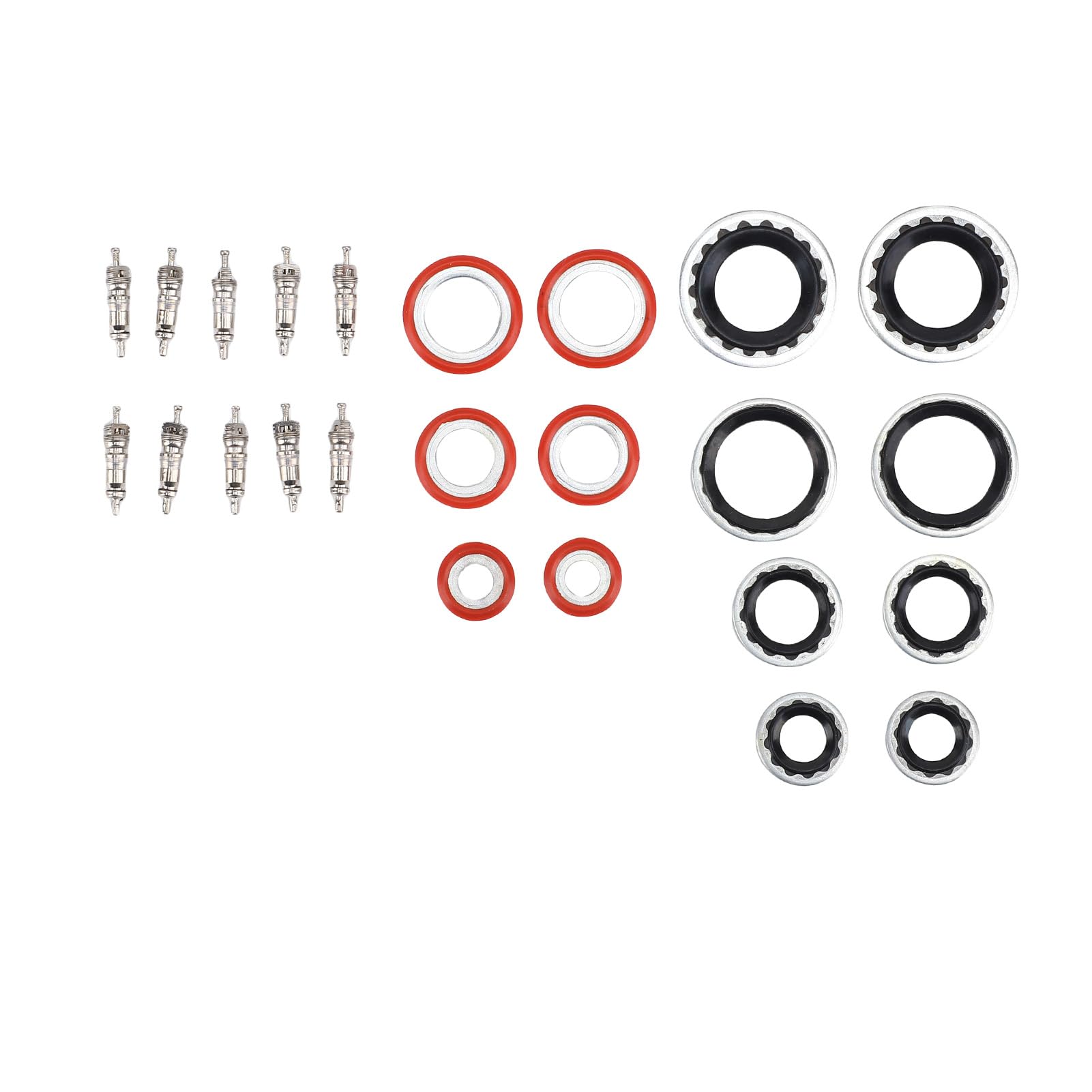 Ejoyous Kit Test AC Strumento di Rilevamento Aria Condizionata Automobilistica in Ottone Set da 130 Pezzi per Diagnosi Perdite Custodia Portatile per Meccanici di Auto Camion e Utenti Fai-da-Te