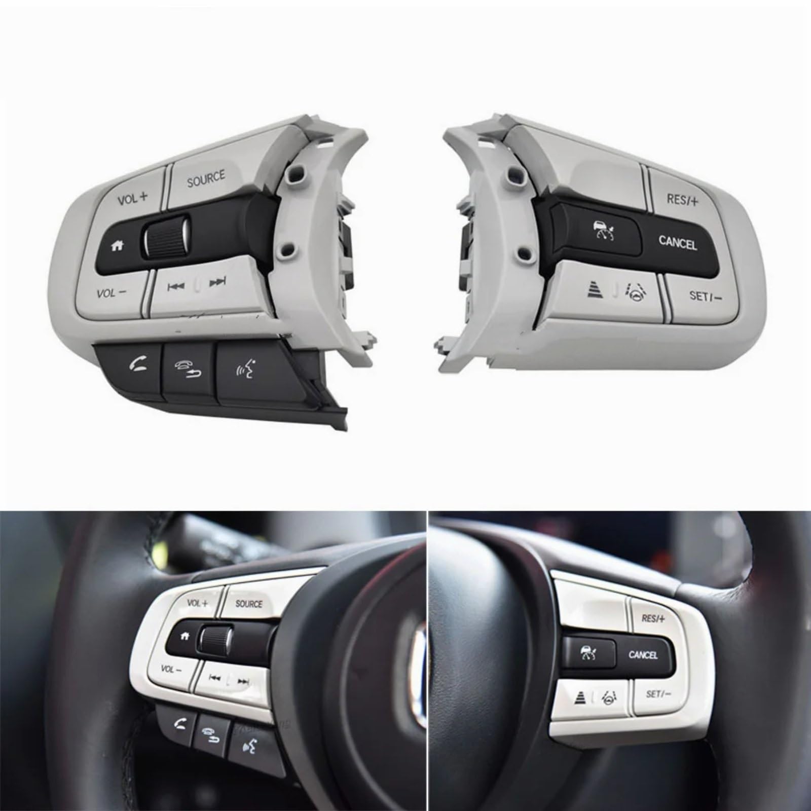 Ricambi Auto Compatibile con Jazz per Fit 2020 2021 2022 2023 2024 Volante Multifunzione per Auto Telefono Controllo della velocità di Crociera Pulsanti del Volume Interruttore