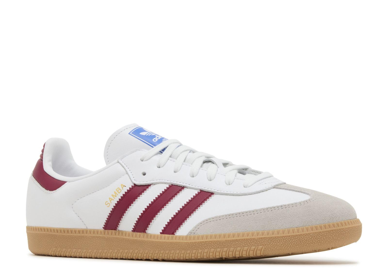 adidas Men's Samba Soccer Shoe, Cloud White/Burgundy/Gum, Size 13