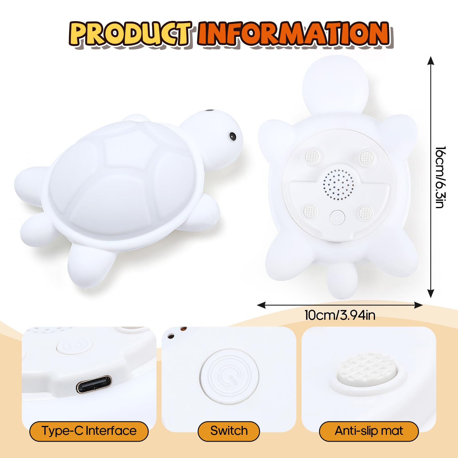 Schildkröten-Nachtlicht für Kinder, 7 Farbwechsel und Touch-Steuerung, wiederaufladbare USB-Silikon-LED-Lampe zum Stillen, Baby-Kleinkind-Schlaf, Kinderbett, ideales Geschenk für Jungen und Mädchen