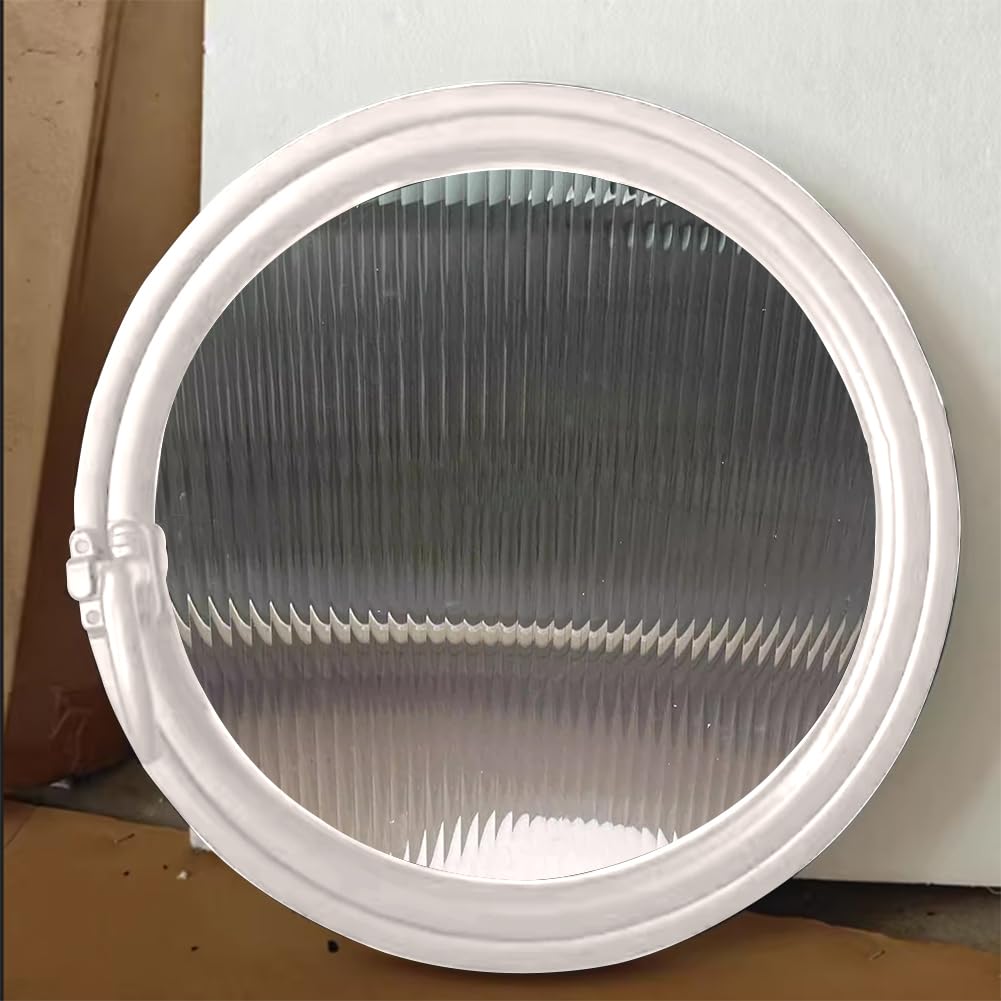 Drehbares Fenster Mit Metallgriff, Dachboden Küche Garage Belüftung Als Ersatz, Aluminiumlegierungsrahmen 360° Um Das Runde Fenster,White 1,55cm/21.6in