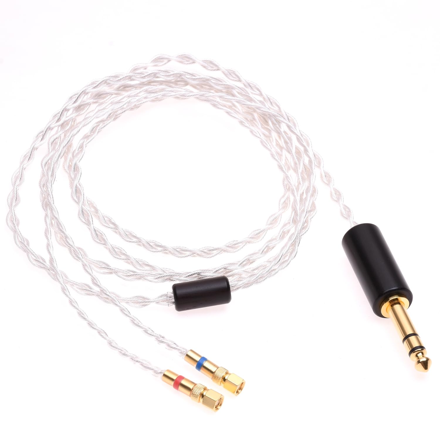 1.2Meter 4 Cores 6N OCC Silver Plated Headphones Upgrade Cable SMC for Hifiman He-5 He-6 He-300 He-400 He-500 HE560 (1/4 6.35MM)