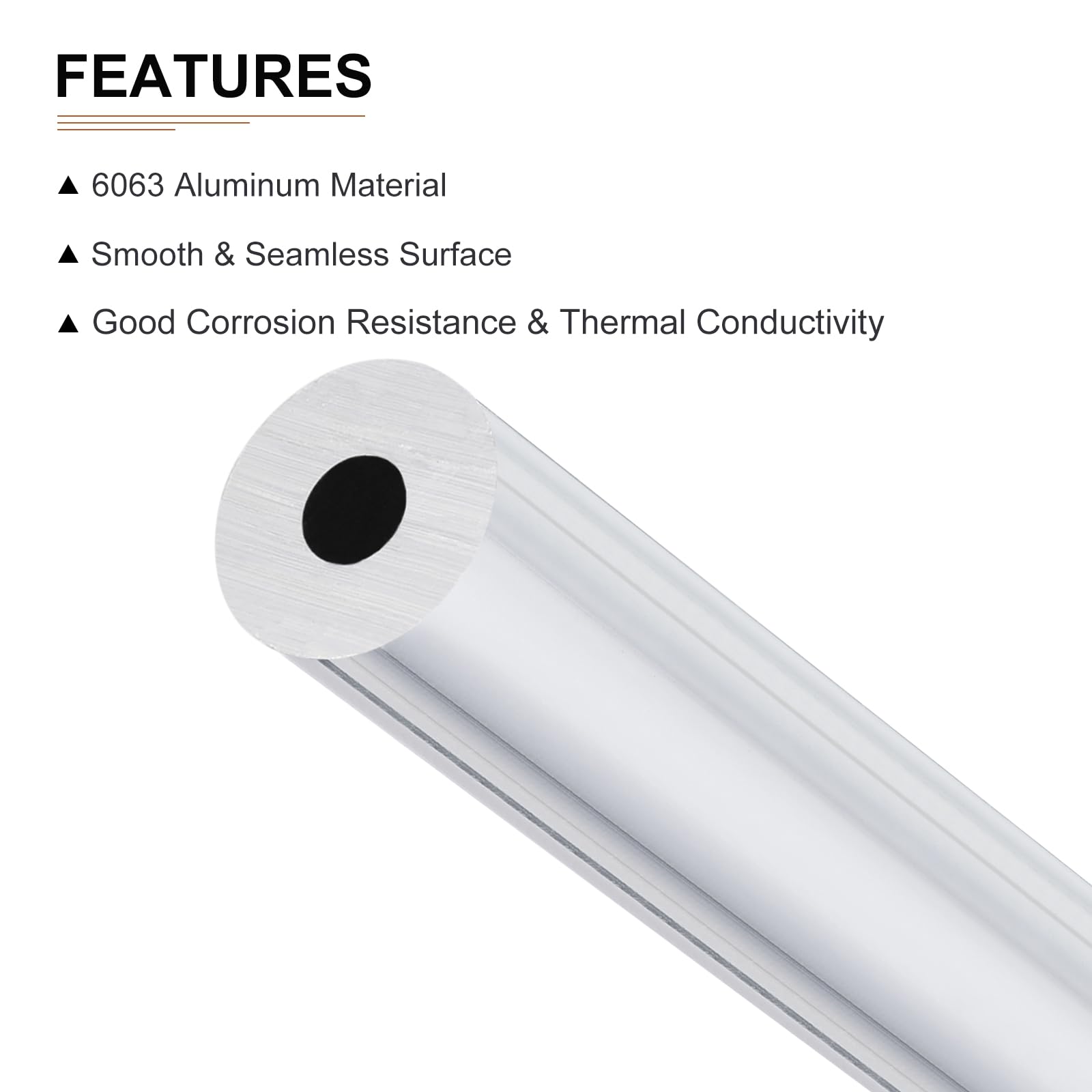 DTGN 11.8"x0.31"x0.12"(LxODxID) Seamless Aluminum Round Tube - 3Pack - Good for DIY Crafts - 6063 Aluminum Straight Tubing - Silver - Image 3